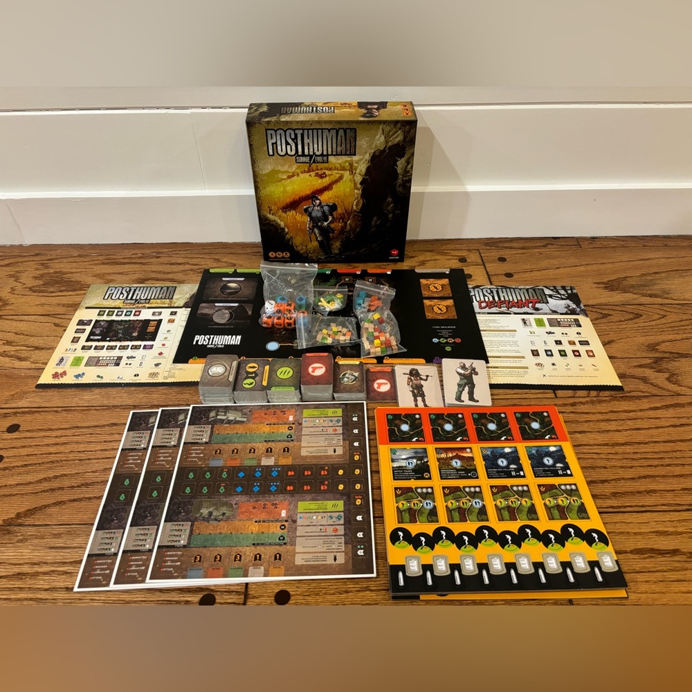 Posthuman Board Game Survive Evolve  2015 Mightybox Games Unpunched Cards